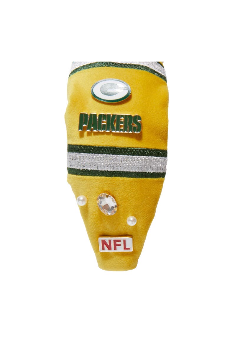 Lele Sadoughi Greenbay Embellished Knotted Headband, Alternate, color, Packers Gold 700