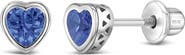 In Season Jewelry Cubic Zirconia Birthstone Heart Earrings