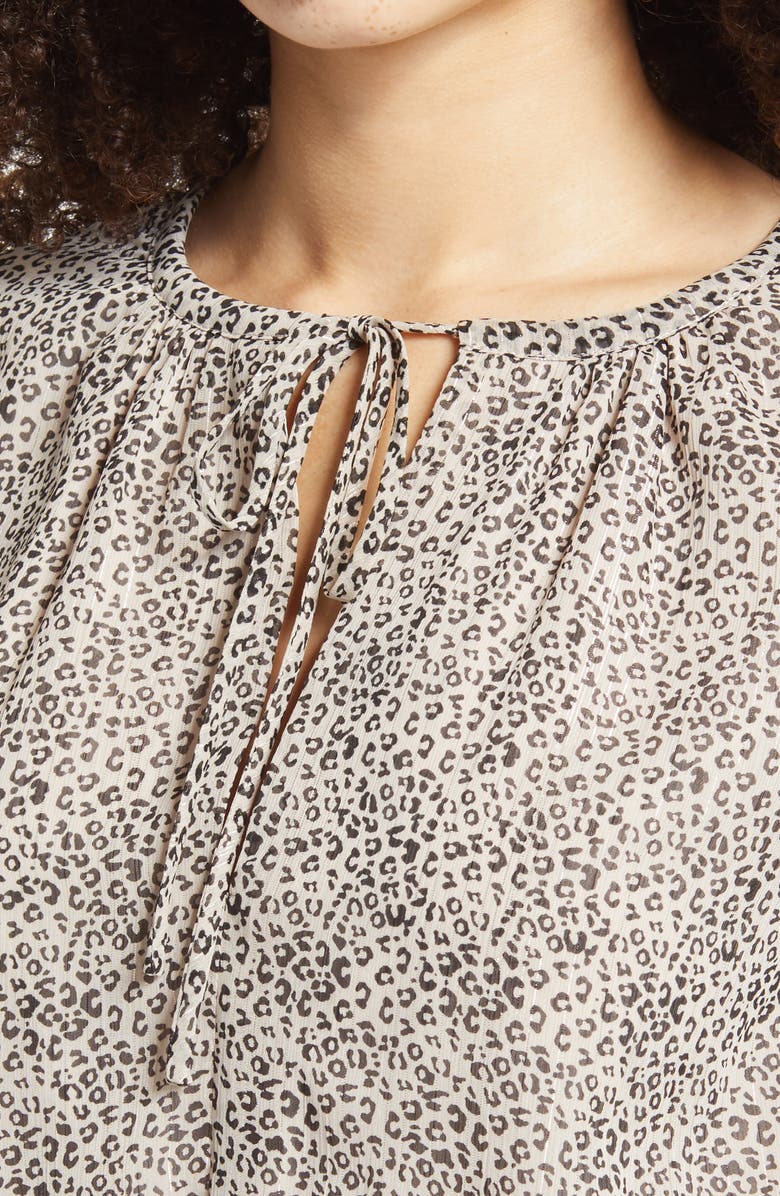 WAYF x BFF Laura Smocked Waist Long Sleeve Minidress, Alternate, color,