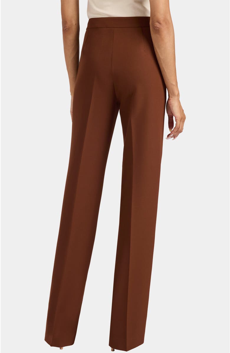 Santorelli Prima Straight Leg Pants in Soft Stretch Crepe, Alternate, color, Dark Chestnut