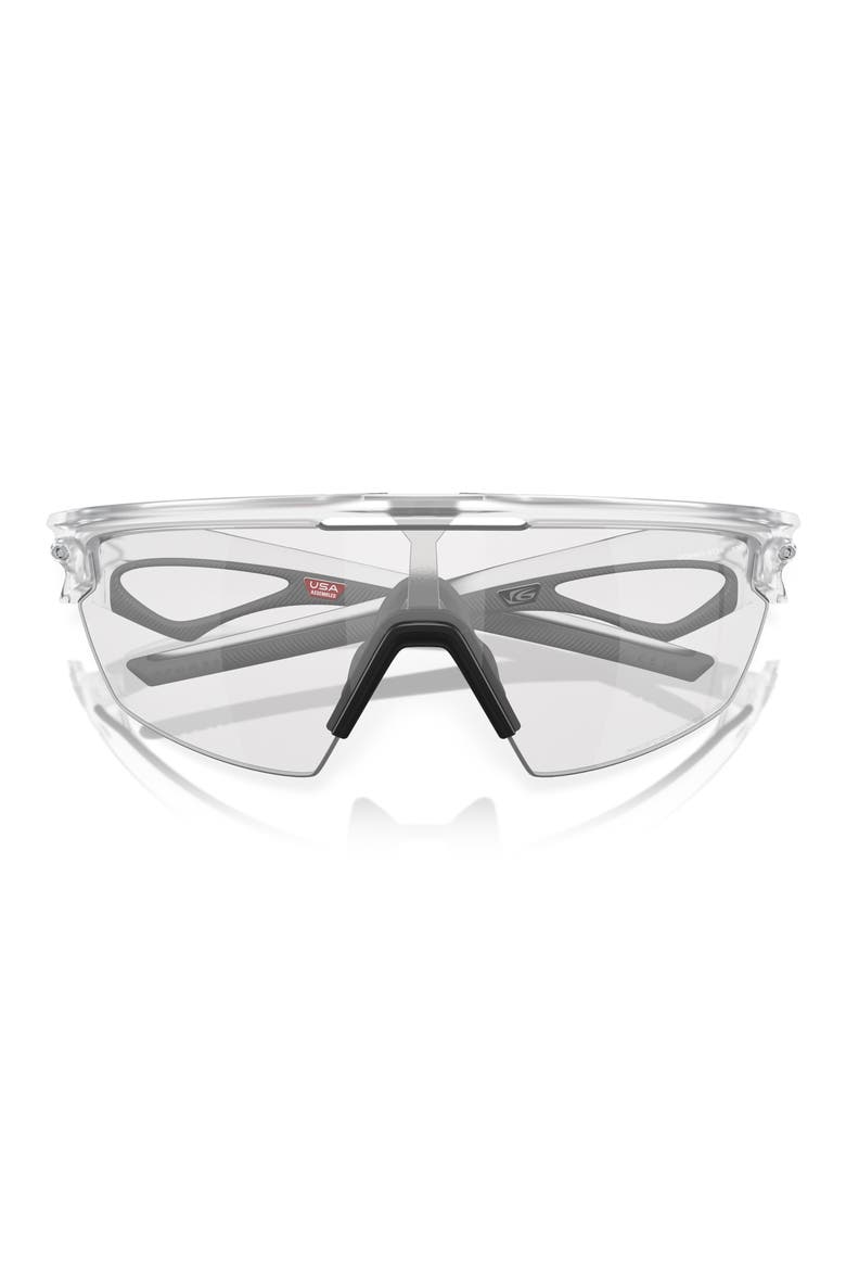 Gender Inclusive Sphaera 36mm Polarized Rectangle Sunglasses, Alternate, color, MATTE CLEAR / CLEAR