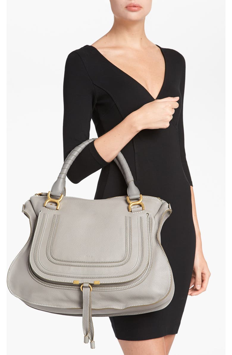 Chloé Large Marcie Leather Satchel, Alternate, color,