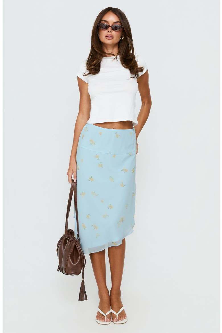Daphene Asymmetrical Midi Skirt, Alternate, color, BLUE FLORAL