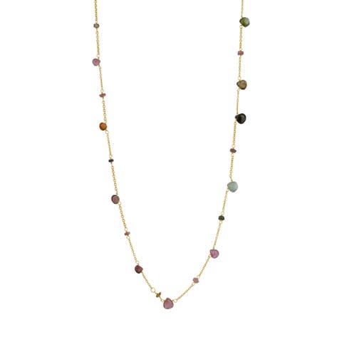 Sterling Silver Fine Tourmaline Long Necklace