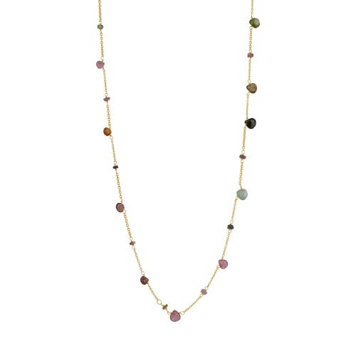 Spero London Sterling Silver Fine Tourmaline Long Necklace In Gold