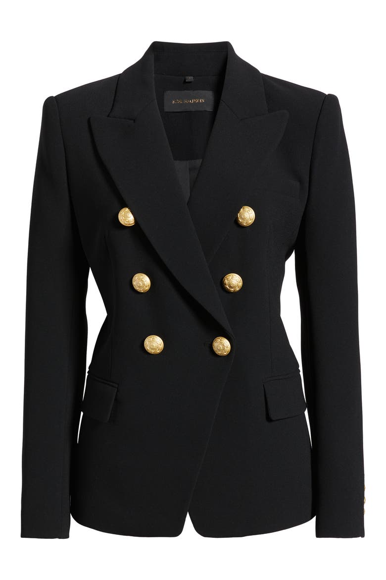 West Double Breasted Blazer, Alternate, color, BLACK