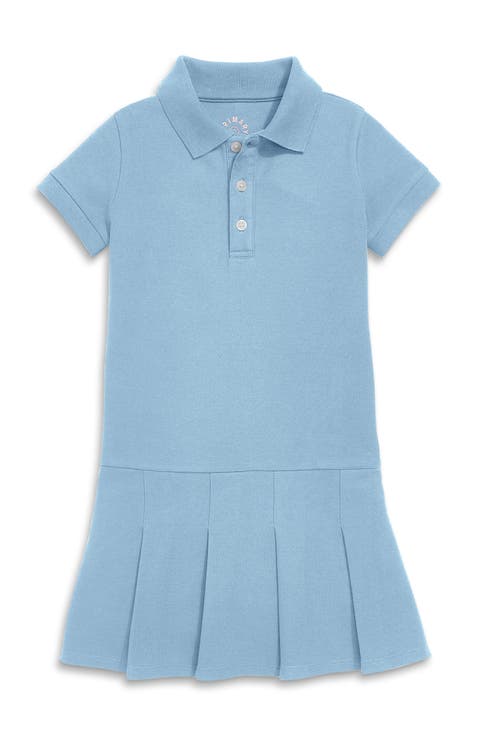 Kids Short Sleeve Pique Polo Dress (Little Kid, Big Kid)