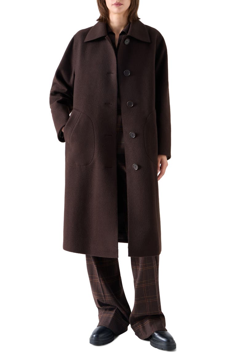 Wool Blend Coat, Main, color, ESPRESSO