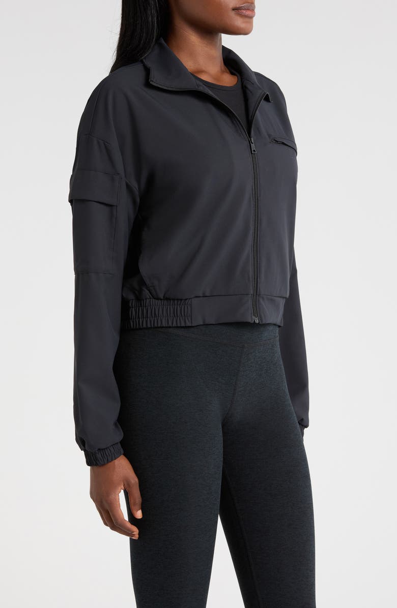Beyond Yoga Status Crop Jacket, Alternate, color, Black