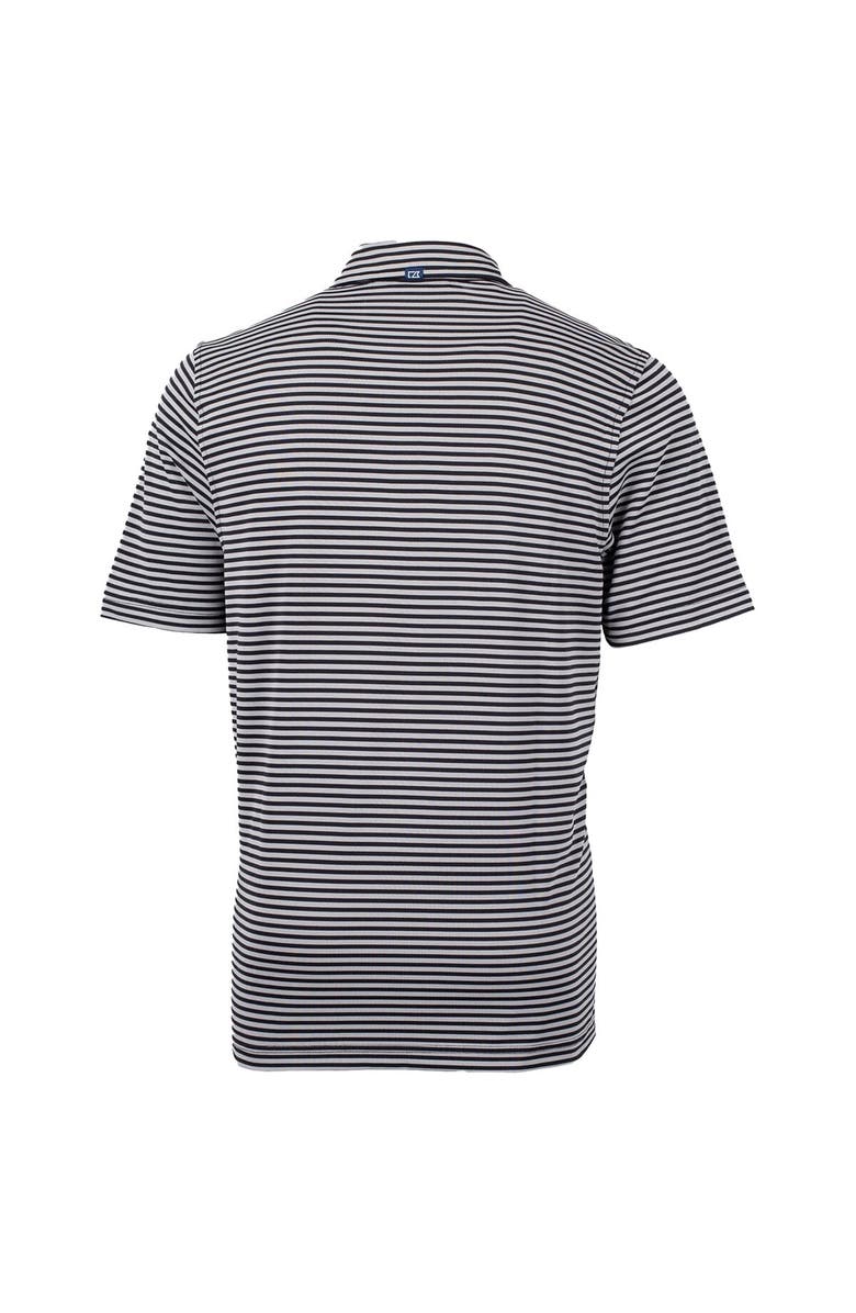 Cutter & Buck Men's Cutter & Buck Black Delaware Fightin' Blue Hens Throwback Logo Virtue Eco Pique Stripe Recycled Polo, Alternate, color, 