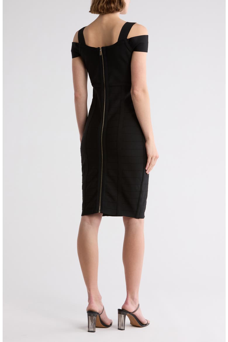 Cold Shoulder Sheath Dress, Alternate, color, BLK