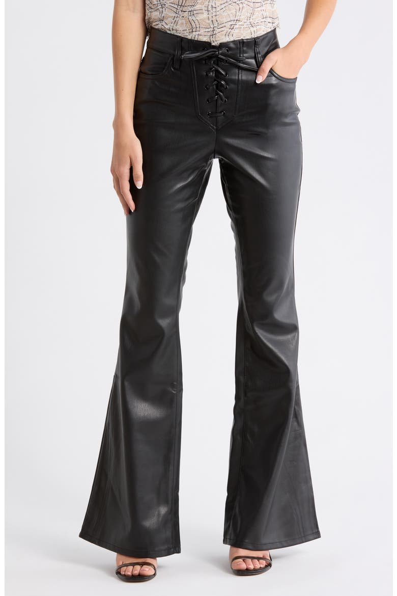 Astrid High Rise Lace Up Flare Pants, Main, color, NOIR