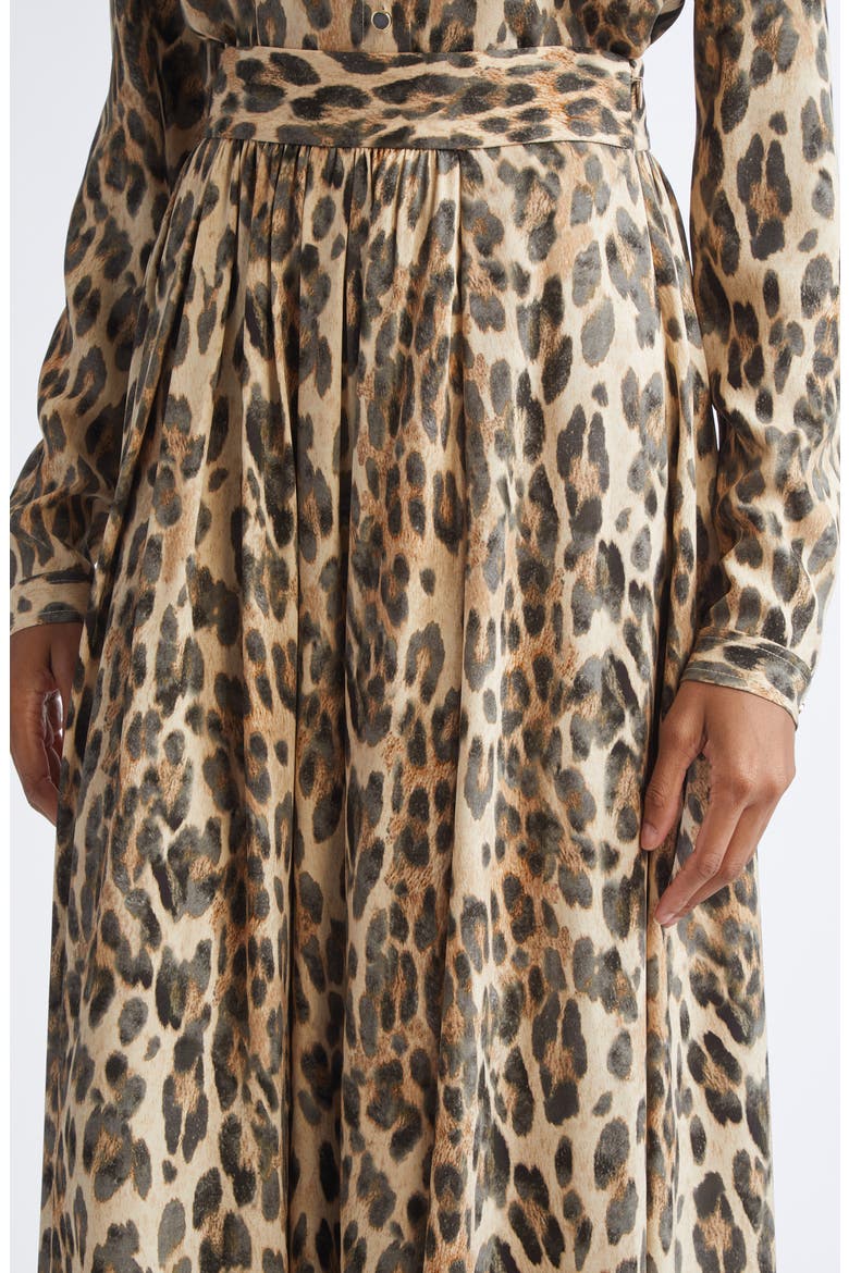 Leopard Print Silk Georgette Skirt, Alternate, color, BRONZE LATTE MULTI