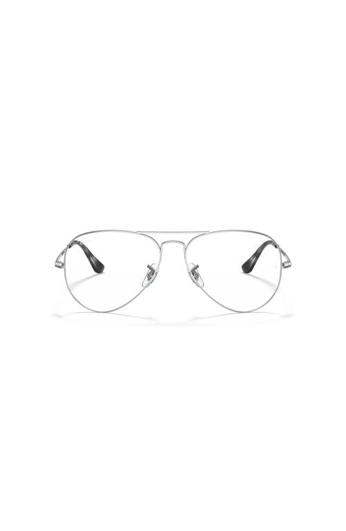 Ray Ban Ray-ban 55mm Pilot Optical Glasses In Metallic