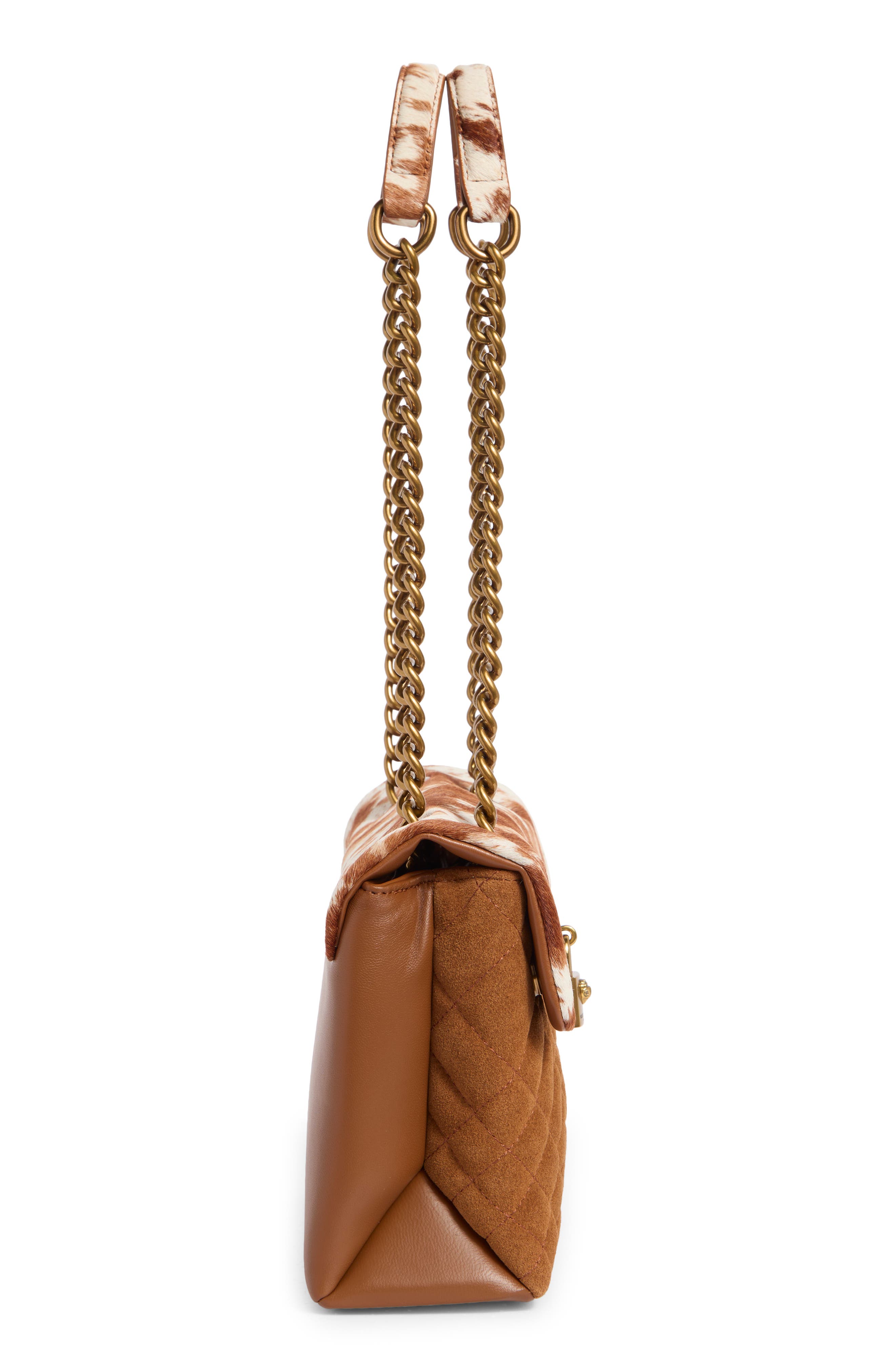 Kurt Geiger London Brixton Genuine Calf Hair Shoulder Bag, Alternate, color, Open Brown