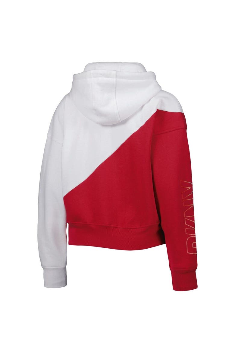 Women's DKNY Sport White/Red Tampa Bay Buccaneers Bobbi Color Blocked Pullover Hoodie, Alternate, color, White
