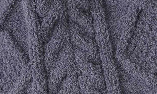 Pj Salvage Faux Fur Pompom Chenille Cable Knit Beanie In Gray