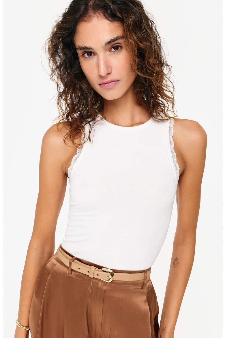 Rian Lace Rib Tank, Alternate, color, WHITE