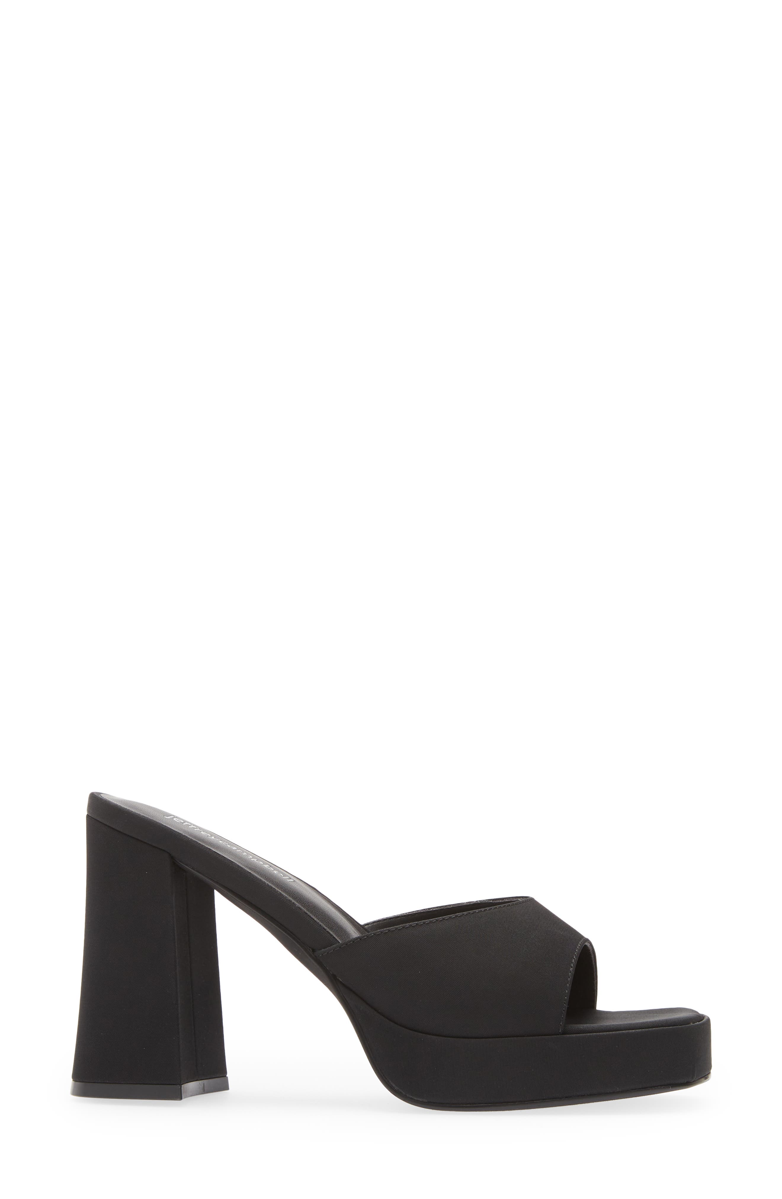 Jeffrey Campbell Ninety Platform Sandal, Alternate, color, Black Faille