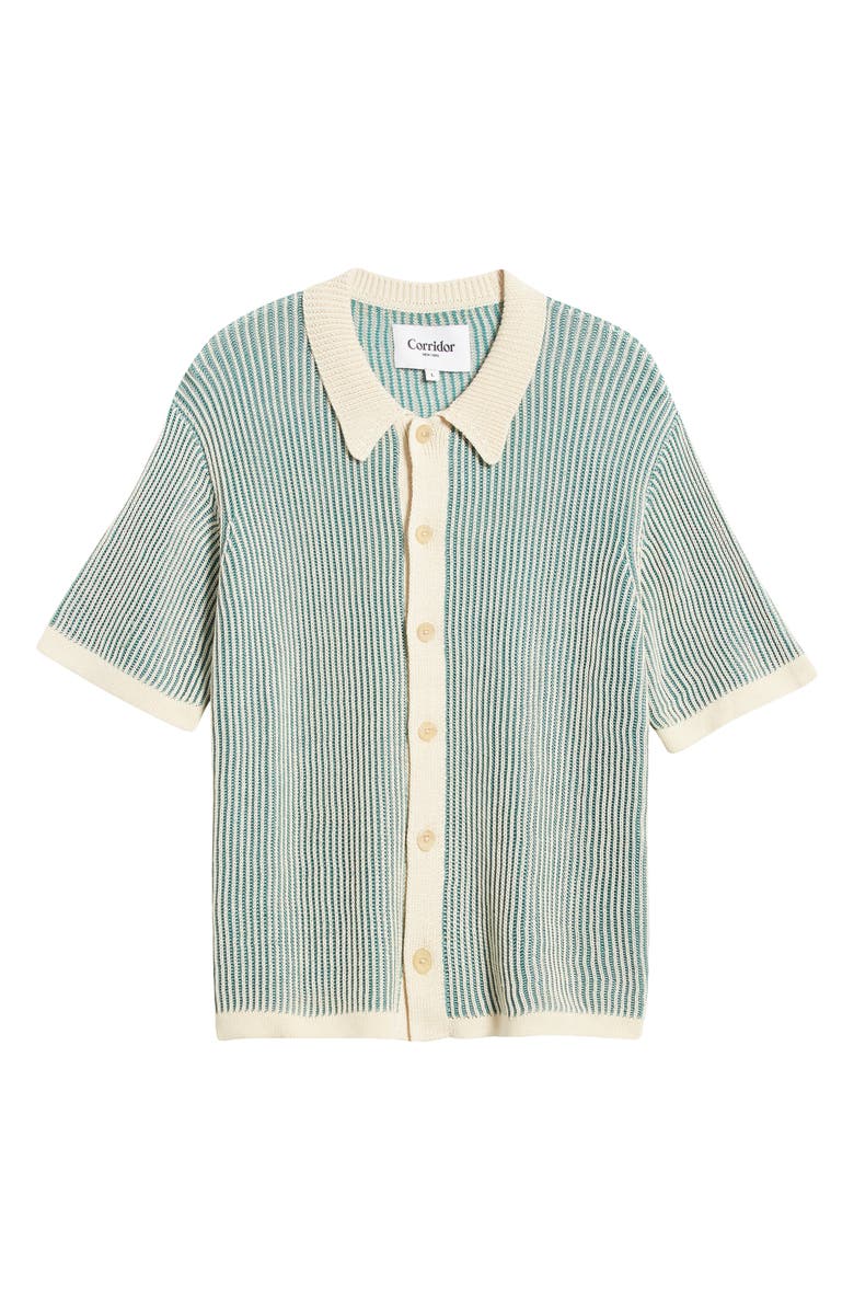 Corridor Plated Short Sleeve Cotton Cardigan, Alternate, color, 