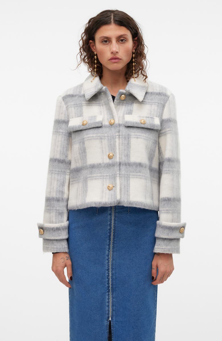 VERO MODA Zilja Short Jacket, Alternate, color, Light Grey Melange