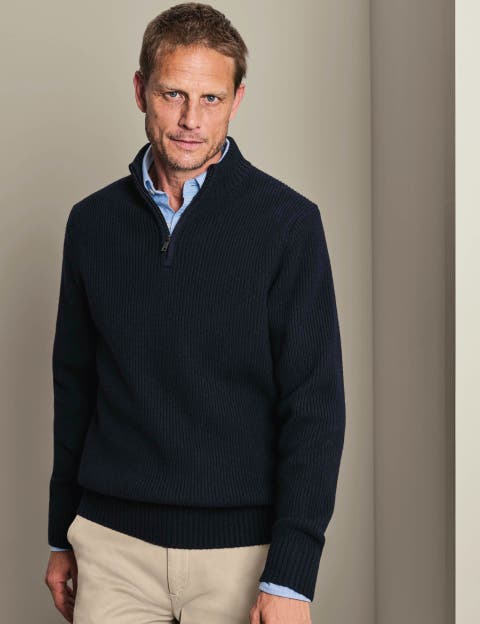 Chunky Merino Zip Neck Sweater