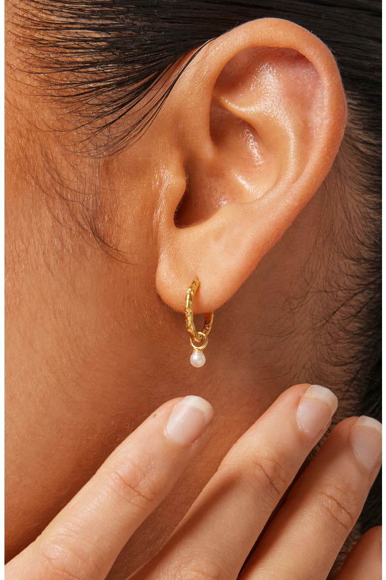 Belle Pearl Hoops, Alternate, color, Pearl