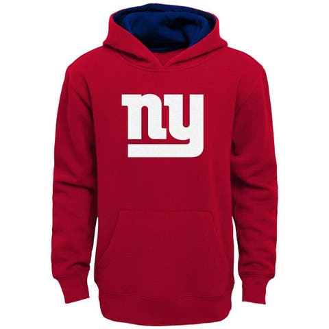 Youth Red New York Giants Prime Pullover Hoodie