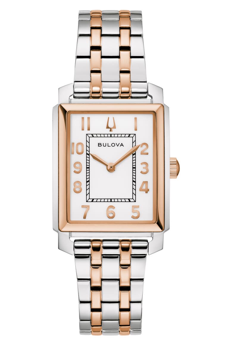 Sutton Rectangular Two-Tone Bracelet Watch, 25mm x 37mm, Main, color, TWO-TONE