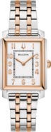 BULOVA Sutton Rectangular Two-Tone Bracelet Watch, 25mm x 37mm