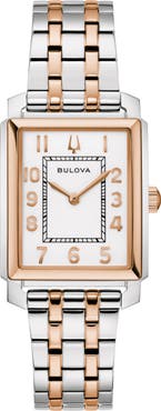 BULOVA Sutton Rectangular Two-Tone Bracelet Watch, 25mm x 37mm