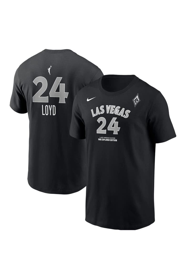 Men's Nike Jewell Loyd Black Las Vegas Aces Explorer Edition Name & Number T-Shirt, Main, color, Black