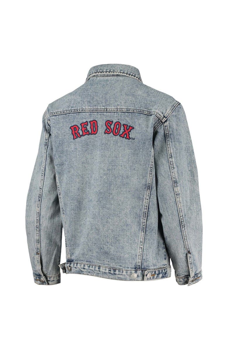 THE WILD COLLECTIVE Women's The Wild Collective Boston Red Sox Team Patch Denim Button-Up Jacket, Alternate, color, 