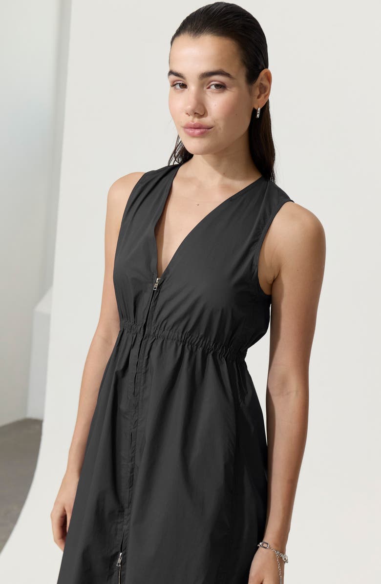 DELUC Rubbens Front Zip Sleeveless Maxi Dress, Alternate, color,