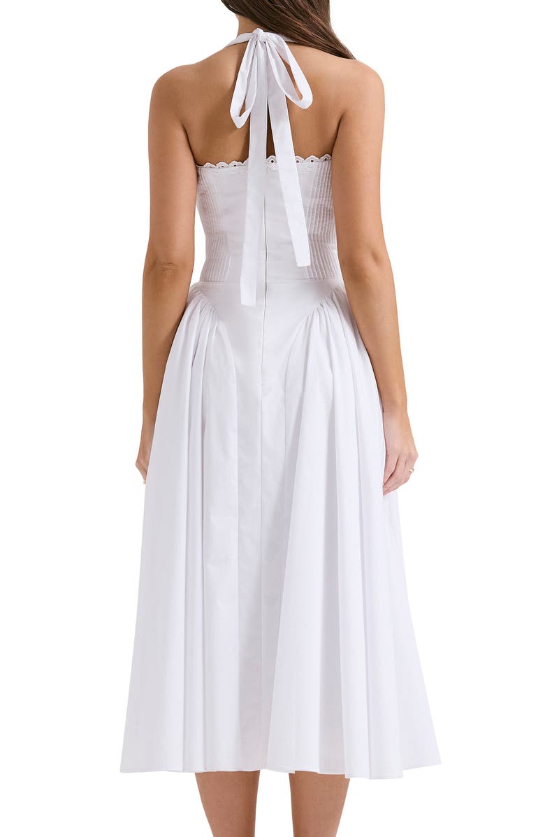 HOUSE OF CB Adabella Floral Pleated Halter Sundress, Alternate, color, White