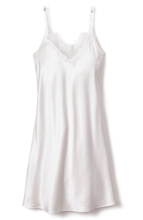 PETITE PLUME PETITE PLUME LACE TRIM MULBERRY SILK NIGHTGOWN 