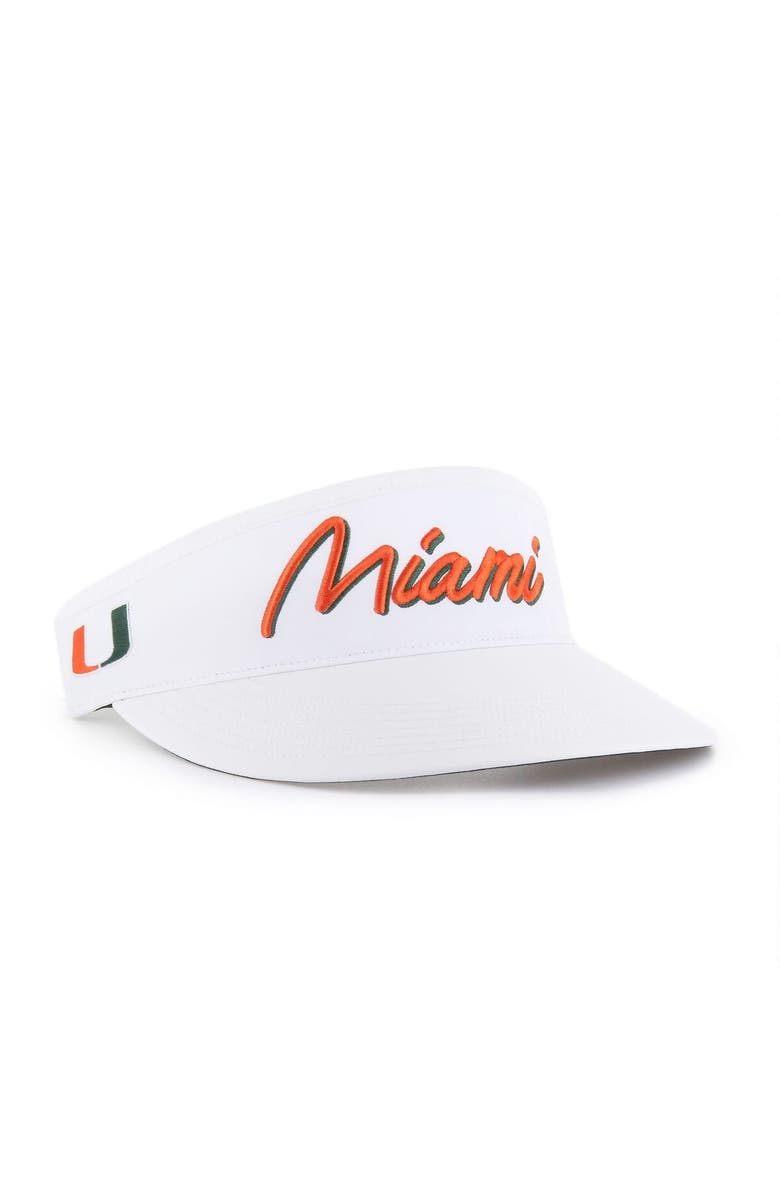 '47 Men's '47 White Miami Hurricanes Melbourne brrr° Adjustable Visor, Main, color, 