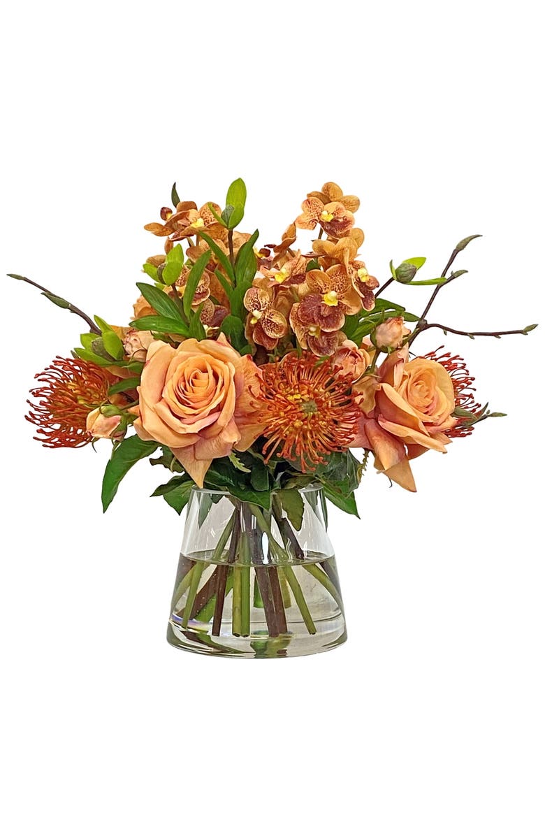 Winward Home Vanda Rose In Glass, Main, color, Dusty Coral