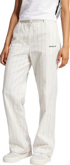 ボトムスその他 adidas Pinstripe Twill Loose Pants JJ3483 adidas Pinstripe Twill Loose Pants - White | Free Shipping