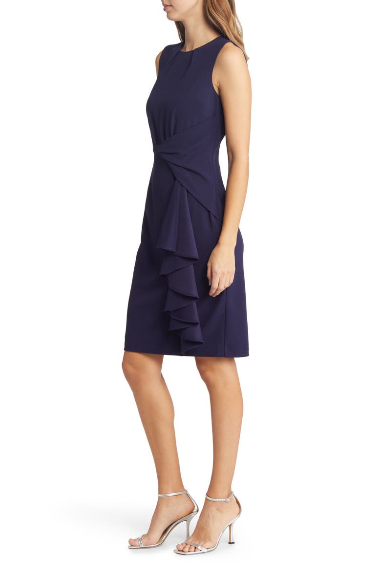 Side Drape Sheath Dress, Alternate, color, MIDNIGHT NAVY
