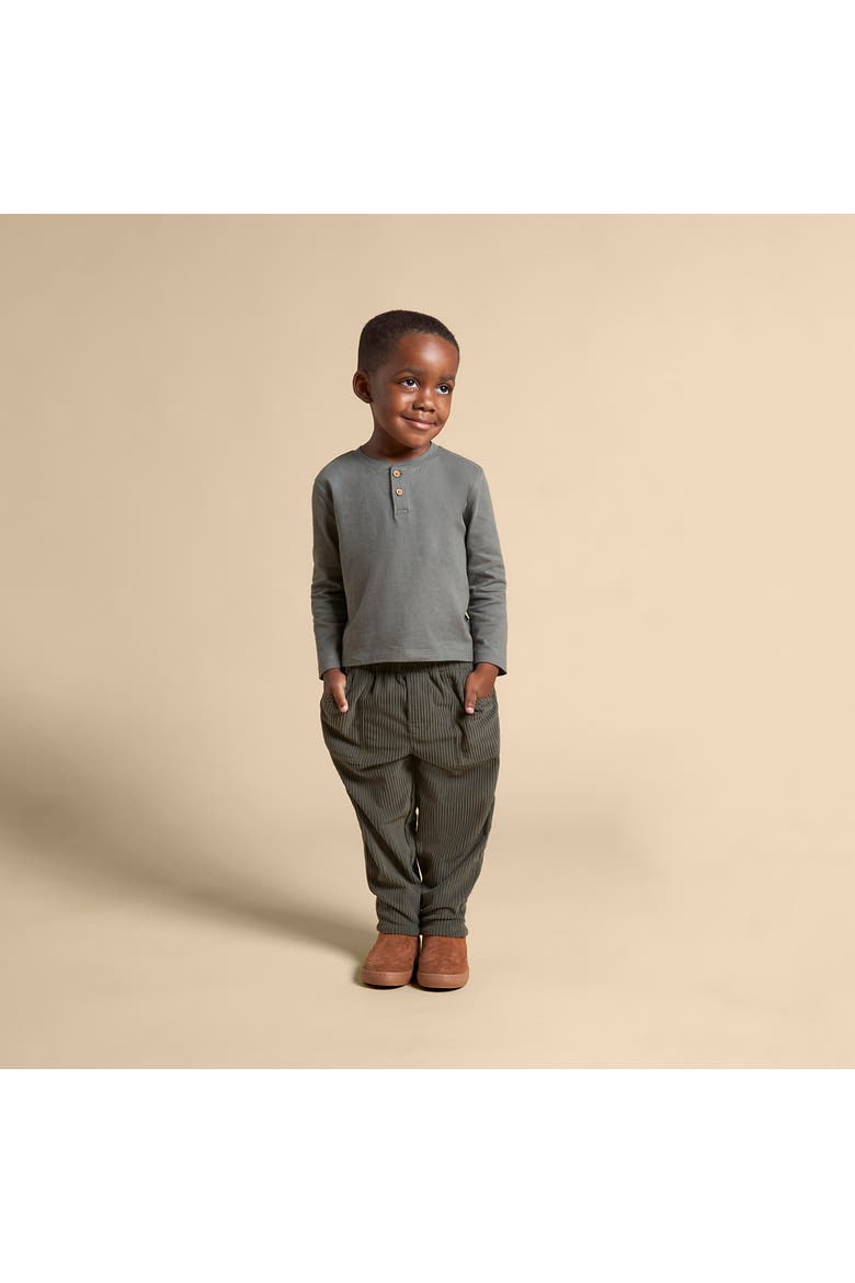 Henley Shirt & Pant Set, Alternate, color, Dark Green