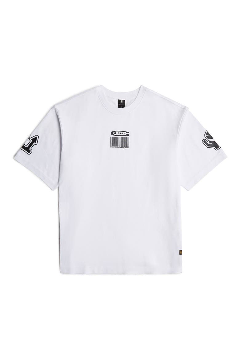 Barcode Boxy Organic Cotton Graphic T-Shirt, Alternate, color, WHITE
