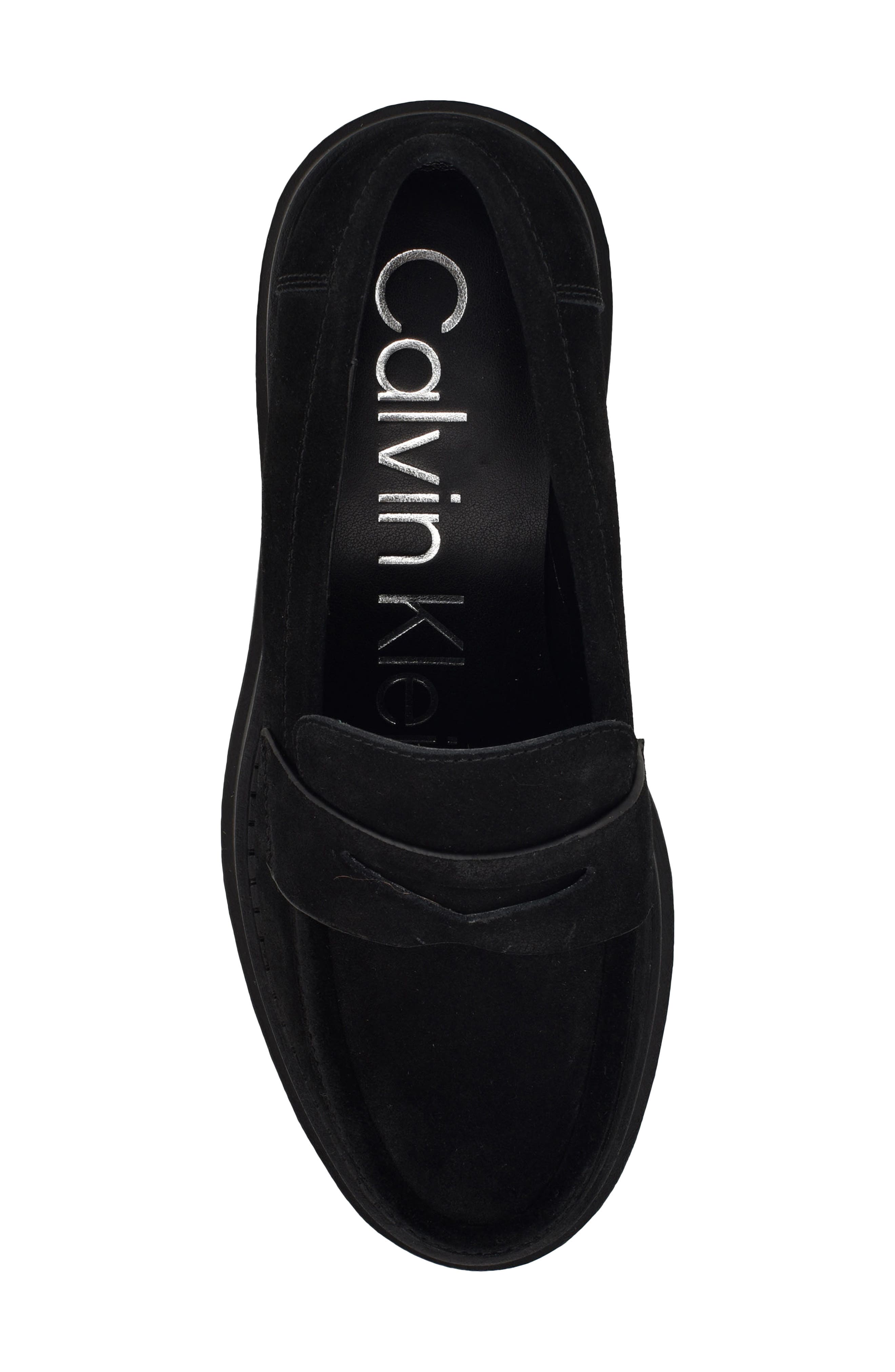 Grant Lug Sole Penny Loafer, Alternate, color, BLACK