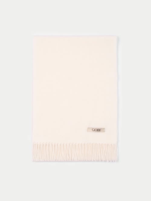Gobi Mongolian Cashmere Cashmere Woven Scarf In White