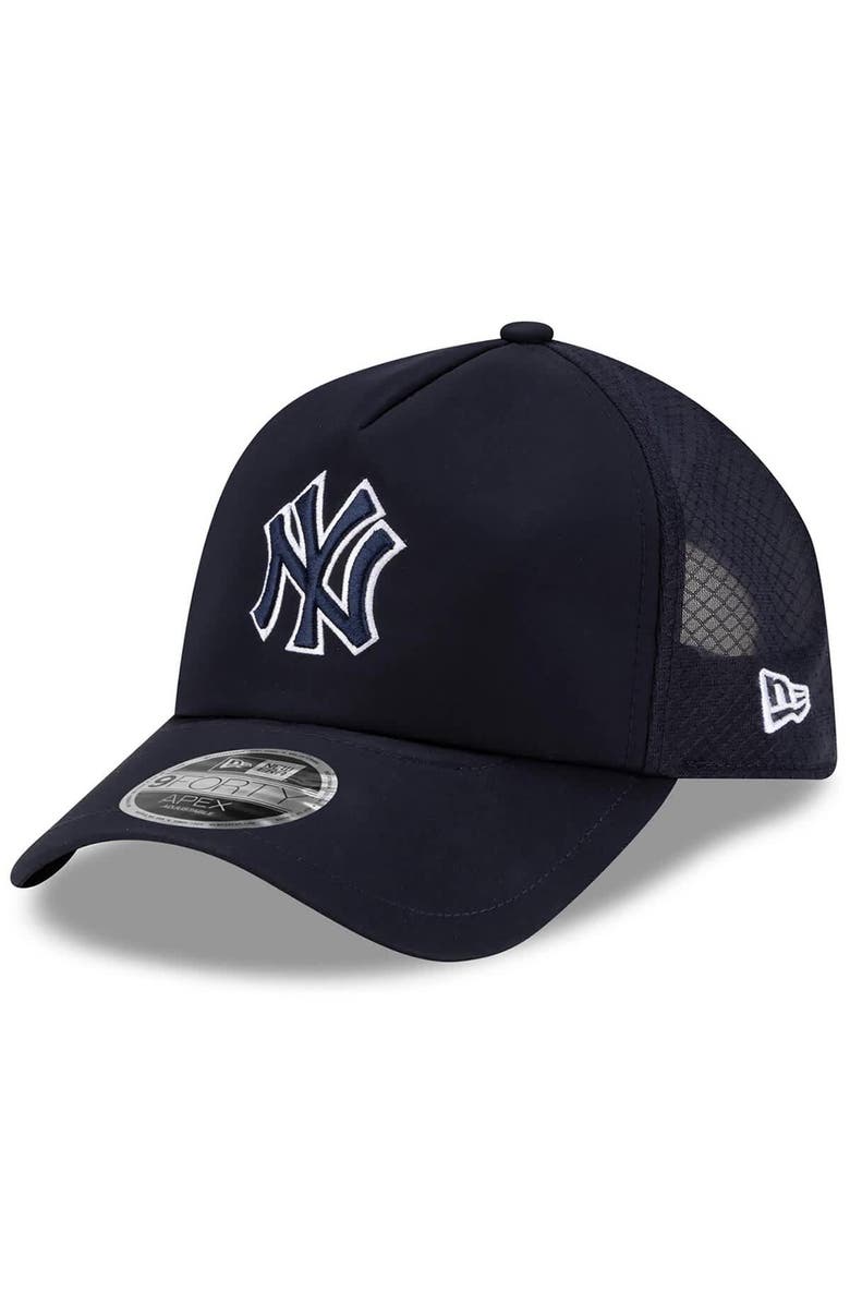 New Era Men's New Era Navy New York Yankees 2026 Batting Practice Apex 9FORTY Adjustable Trucker Hat, Main, color, Navy