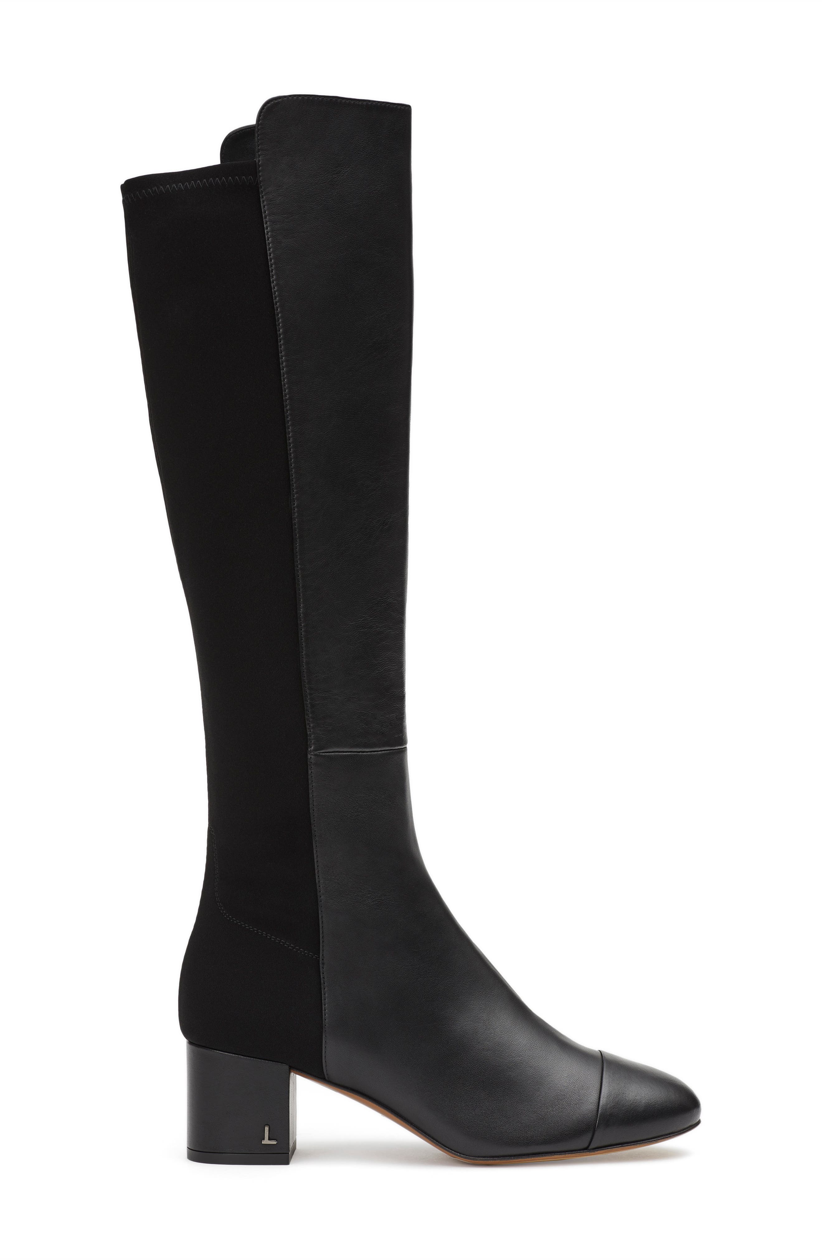 Emilia Block Heel Boot, Alternate, color, BLACK