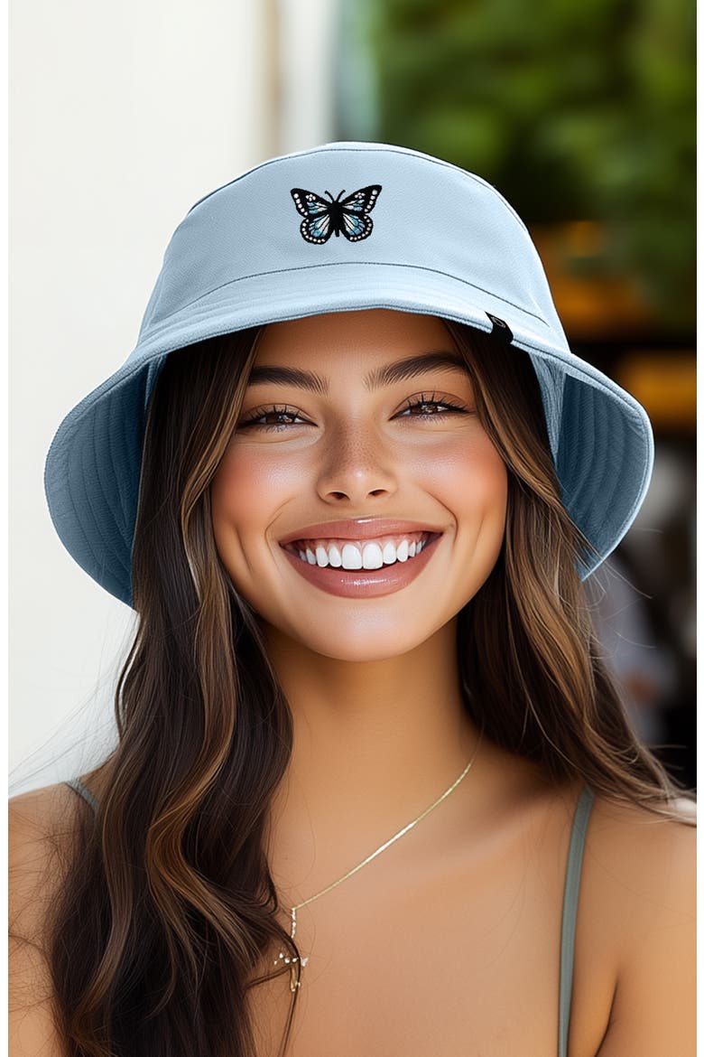 Butterfly Bucket Hat, Alternate, color, Forever Blue