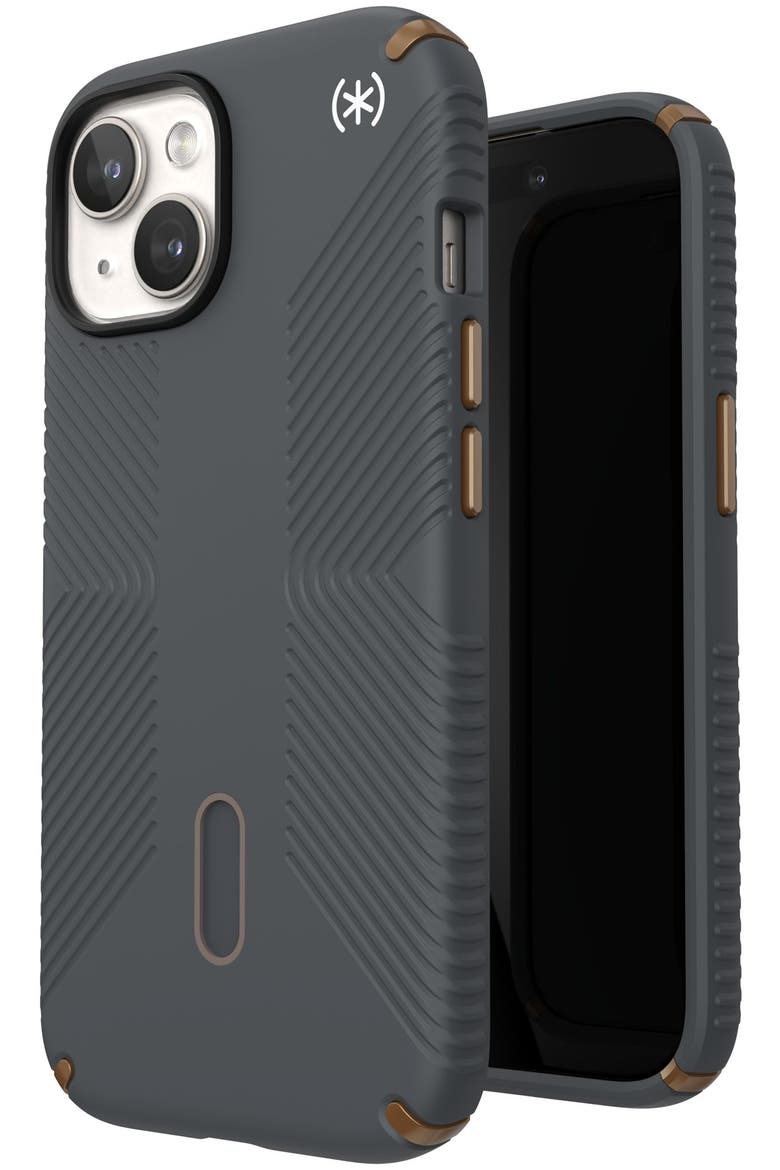 Presidio2 Grip MagSafe Case for Apple iPhone 15 / iPhone 14 / iPhone 13, Main, color, Charcoal
