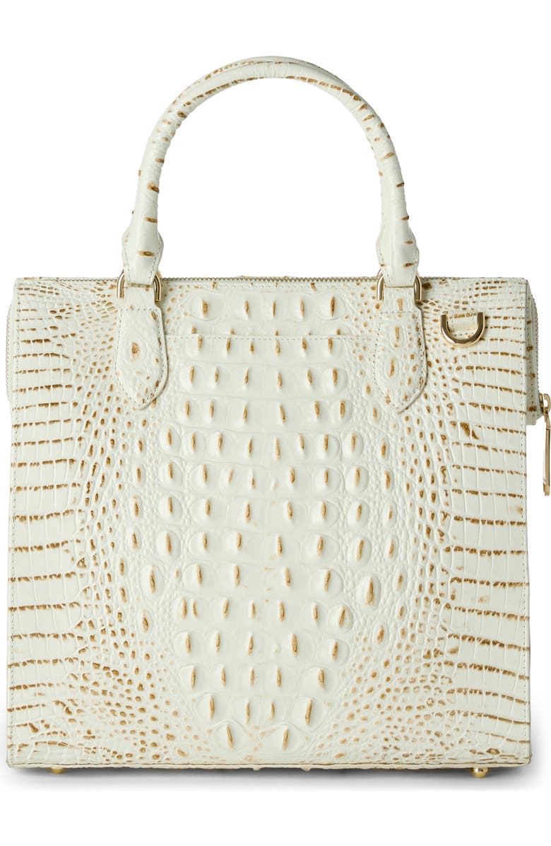 Brahmin Caroline Snowdrift Croc Embossed Leather Satchel, Alternate, color,