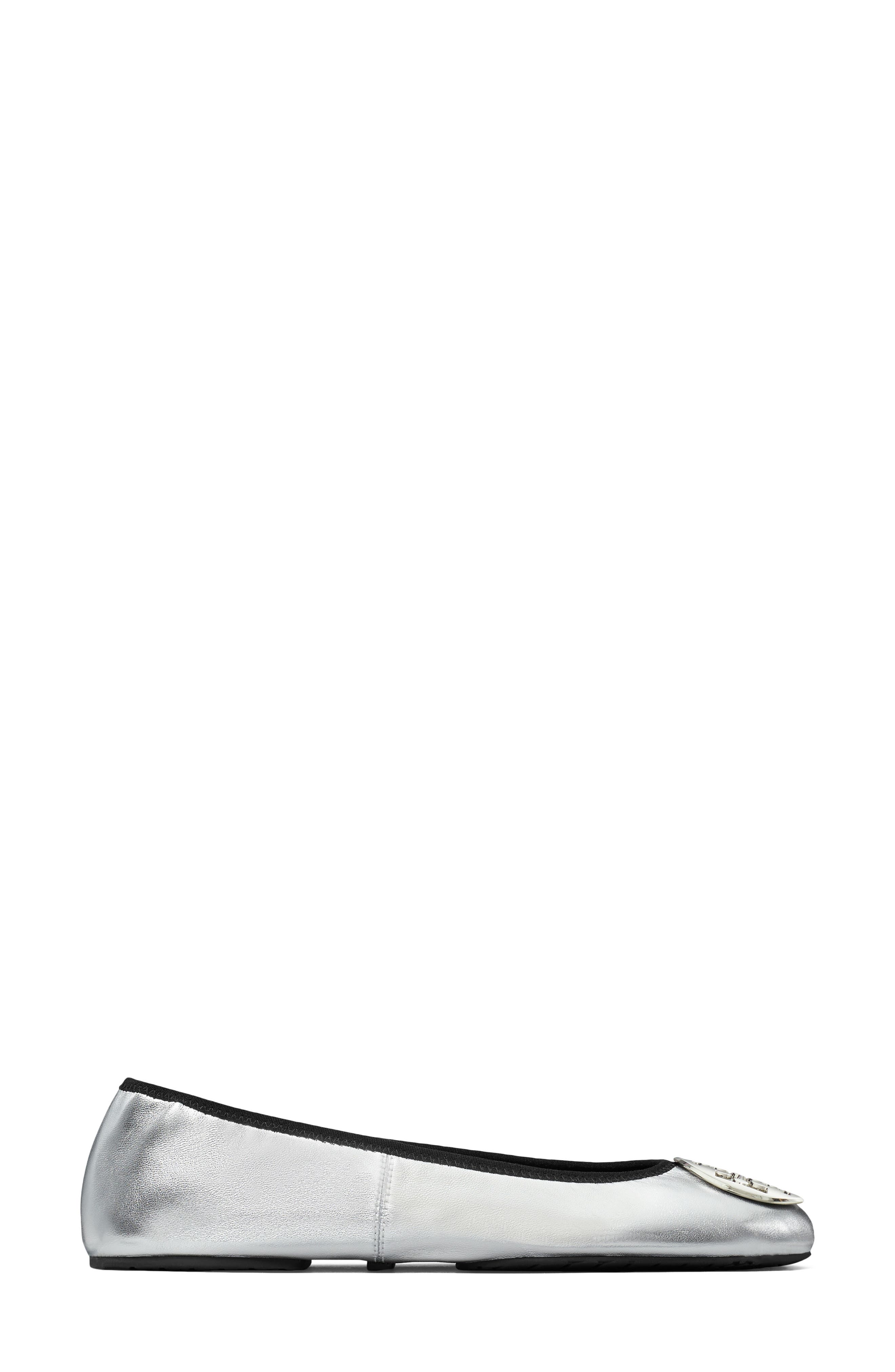 Reva Travel Ballet Flat, Alternate, color, SILVER / SILVER